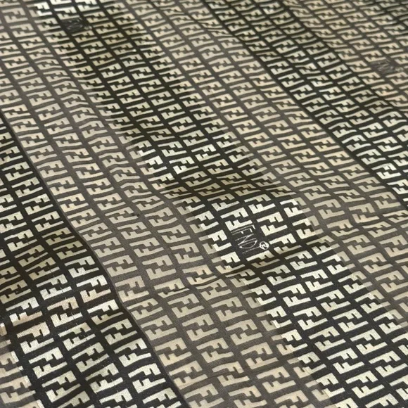 XL Fendi Monogram Black/Gold Scarf—So Chjc - Picture 3 of 7